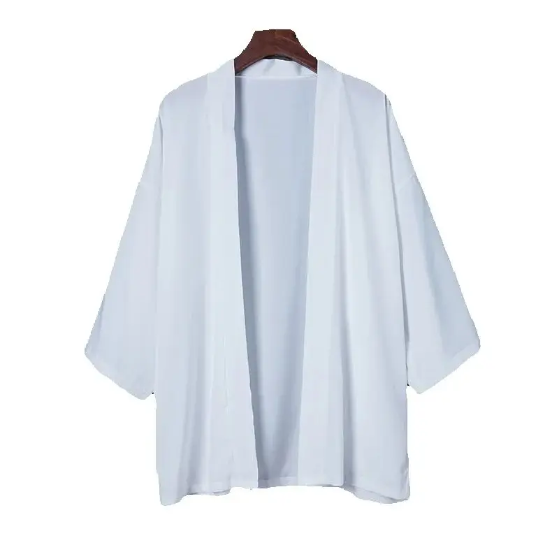 

2021, модное весенне-летнее однотонное пальто, японское кимоно, кардиган, кимоно хаори для женщин и мужчин, свободная тонкая верхняя одежда G265