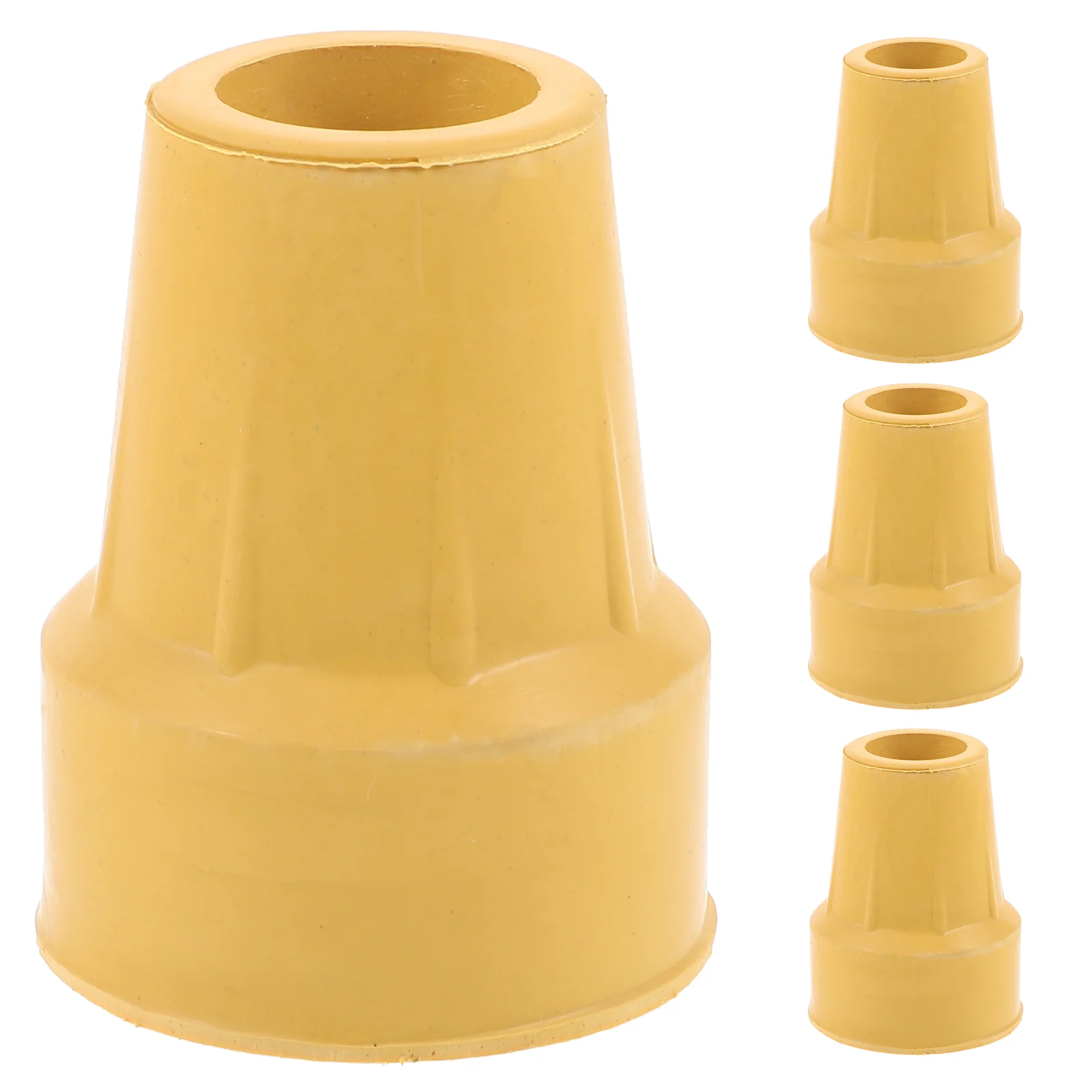 4 Pcs Walking Stick Cane Foot Pad Replacement Tips Thicken Rubber Ends Yellow Thickened Pole Covers Anti-skid Man