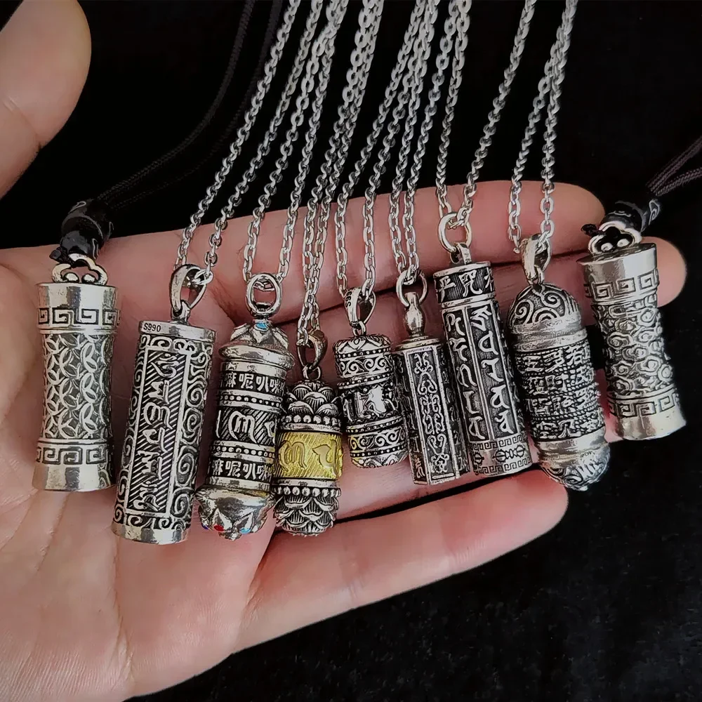 9 styles Openable Necklace Pendant Cylindrical Mini Jar Locket Vintage Memorial Jewelry