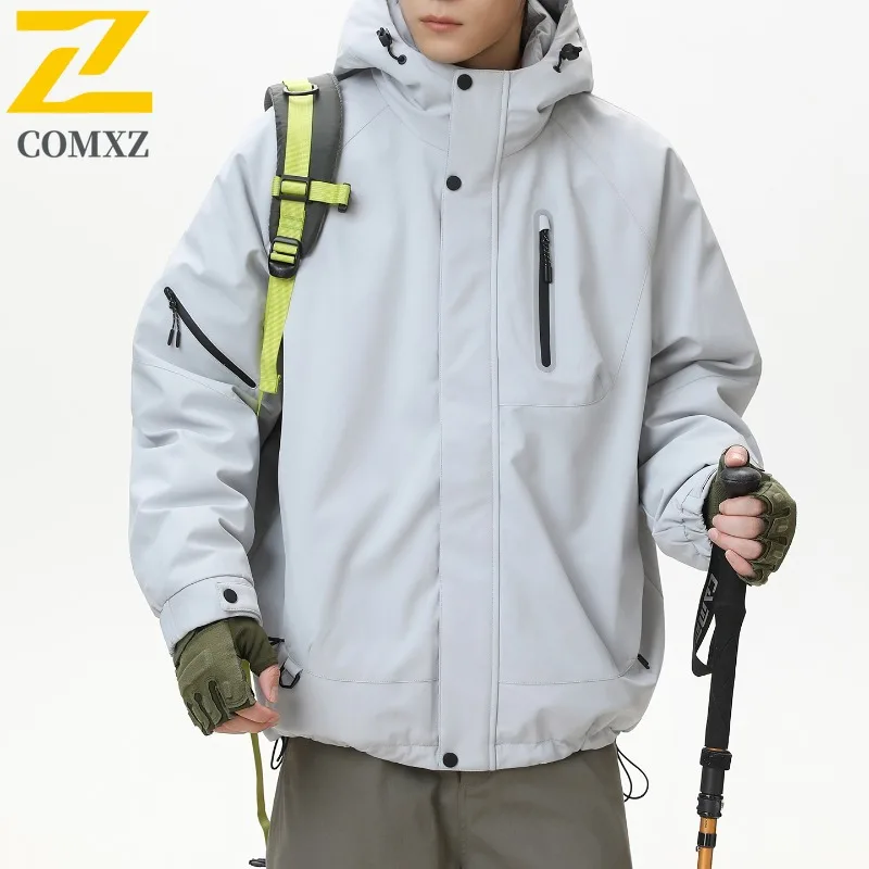 COMXZ Casual Men Down Jacket Hooded Outdoor Exploration Thick Warm Parka Leisure Everyday Wear Light Winter New Jackets
