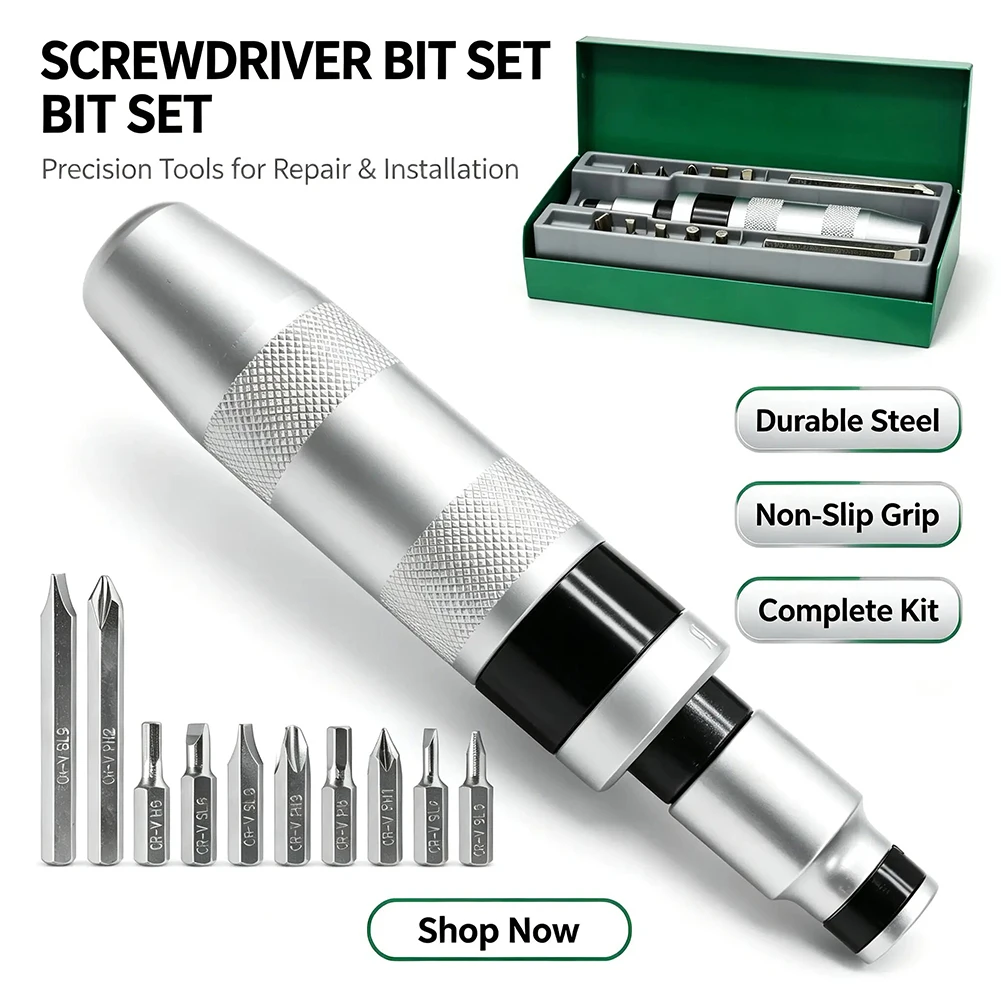 13pcs/Set Manual Screwdriver Reversible Impact Driver Loosening Tool High-Torque Impact Force Screwdriver Bit Set For Fastener