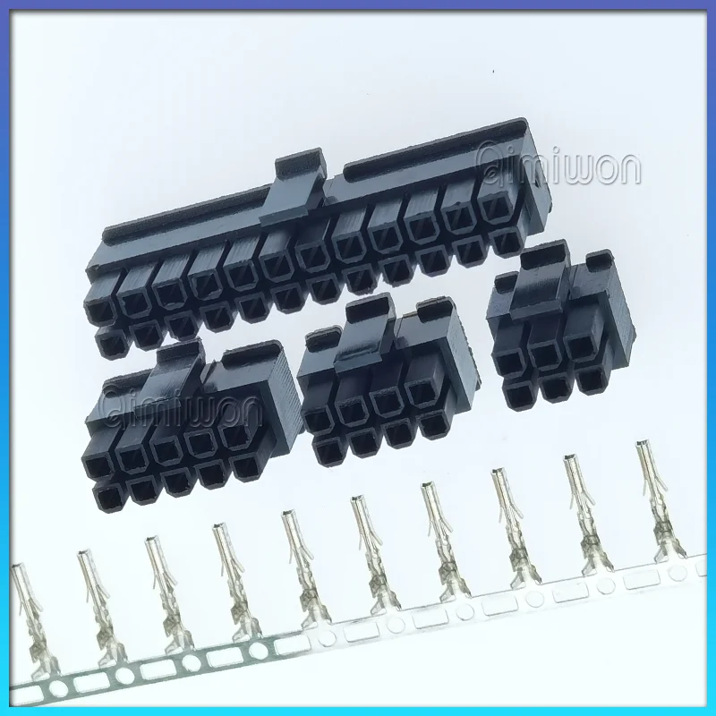 10sets MX3.0 3.0mm Pitch Micro-Fit 3.0 Connector Housing 2*1/2/3/4/5/6/8/10/12 Pin Male shell + Terminal 43030 2P/3P/4P/5P
