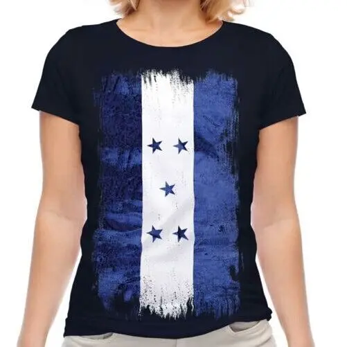 Honduras grunge flagge damen t-shirt honduran hemd fußball trikot geschenk hochwertige 100% baumwolle kurzarm