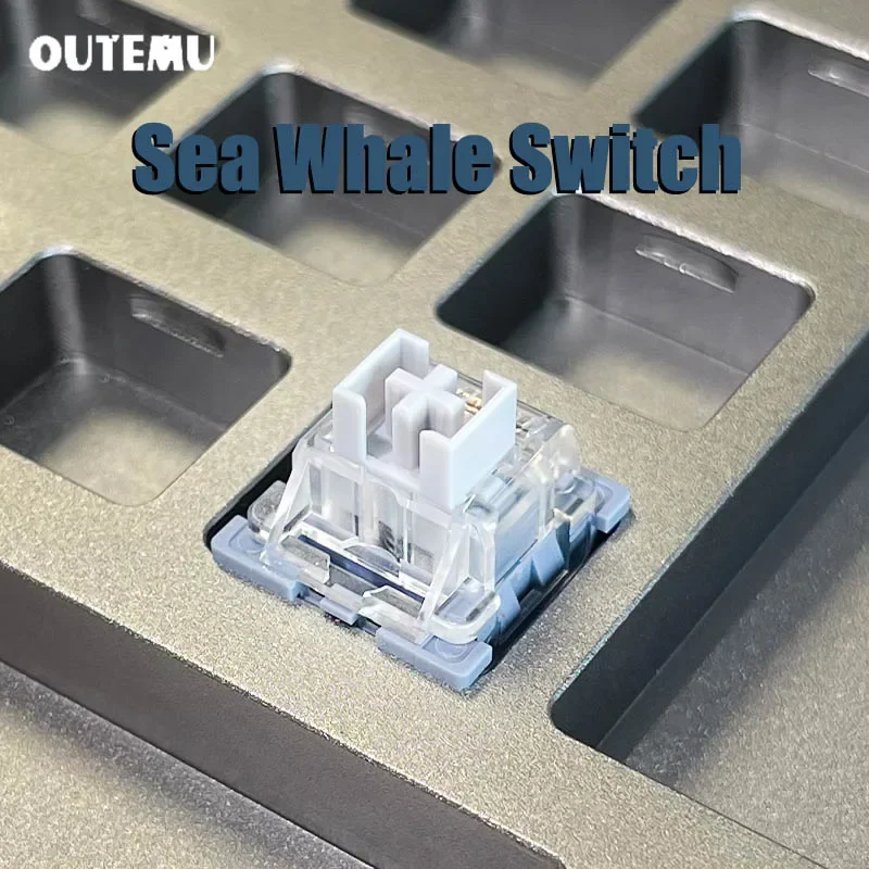 OUTEMU Sea Whale Purple Rose Switch Linear 5 Pins 50g 55g Mechanical Keyboard Factory Fine Lubrication for AULA F75 AJAZZ AK820