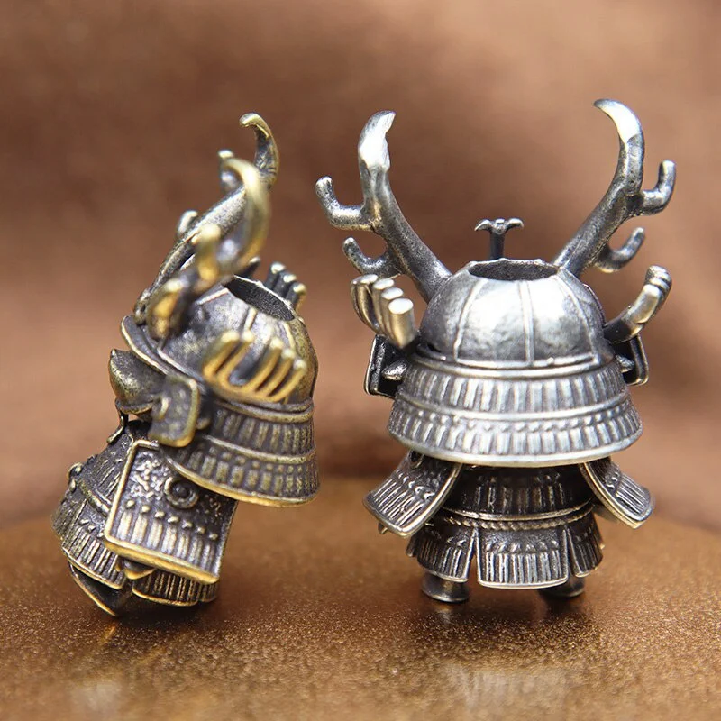 1 قطعة قرون القراصنة الساموراي دمية Paracord حبة سكين الحبل النحاس السحر EDC سوار ذاتي الصنع إكسسوارات المفاتيح المعلقات