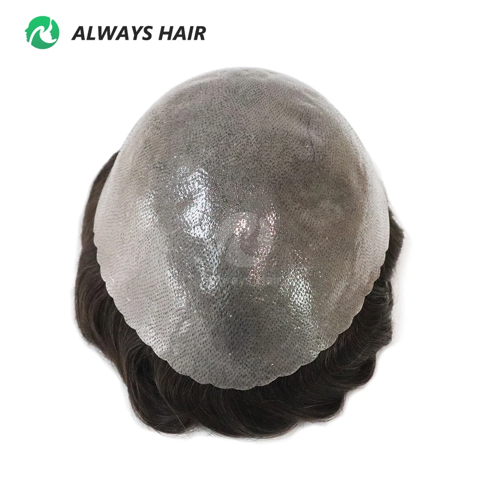 Skin Wig Men 130% Hair Density Indian Human Hair PU Toupee Men Original Factory Wigs