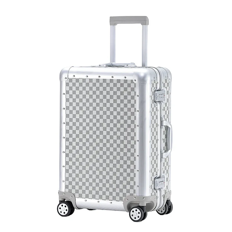 Zakelijke volledig aluminium magnesiumlegering kofferbagage 20-inch boarding reiskoffer universele wielen