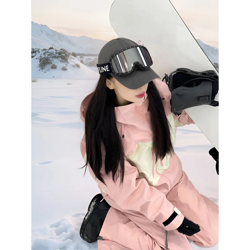 2025 водонепроницаемый термокомплект лыжного костюма для сноуборда для мужчин и женщин, ветрозащитный дышащий комплект большого размера для занятий спортом на открытом воздухе