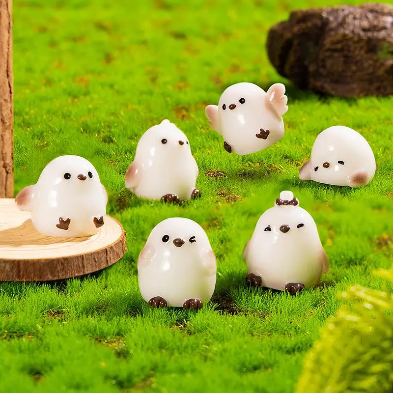 Desktop Creative Tit 3D Ornament Resin Simulated Small Bird DIY Miniature Landscape Decoration Car Display Screen Accessory