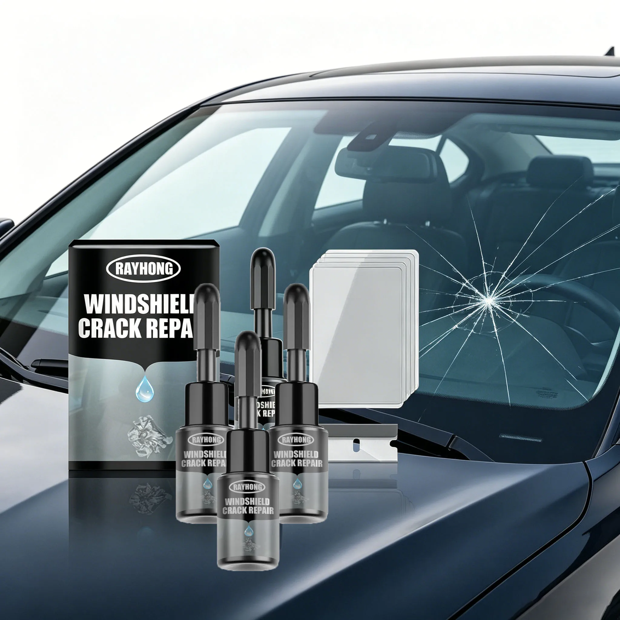 Windshield Crack Repair Kit Remove Scratch Crack Restore Clear Vision Car Accessories Renew Maintenance Car Window Bonding Fluid