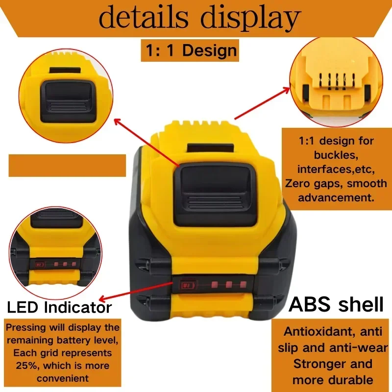 For Dewalt Flexvolt 60V 20V MAX Replacement Li-ion Battery DCB606 DCB609 DCB205 DCB204 DCB206 DCB209 DCB182 Power Tool Battery