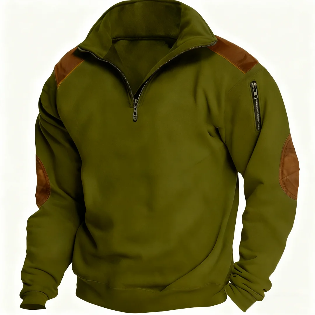 

Autumn Winter Casual Stand Collar Sweatshirt Fashion Solid Color 3D Printed Half Zip Pullover Classic Street Tops Sports Clothes