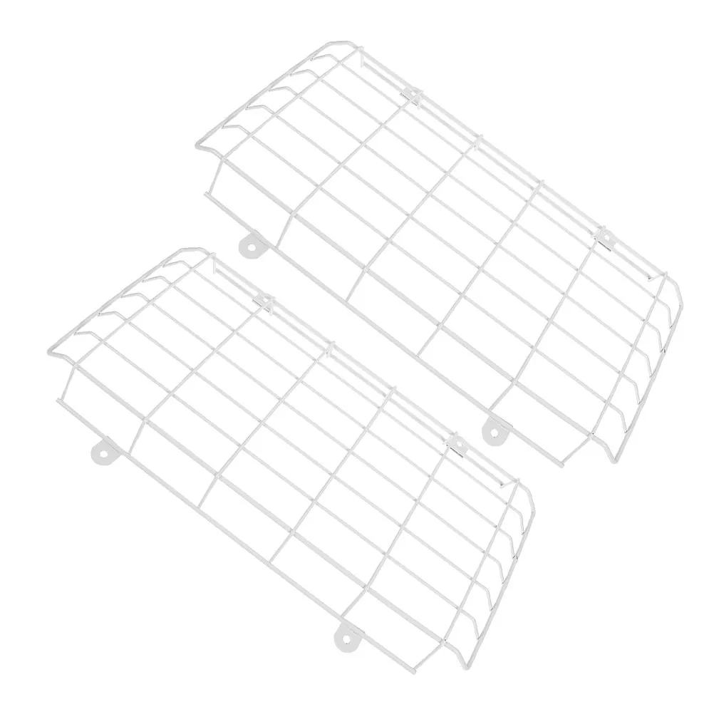 2Pcs Exit Sign Protective Guard Wire Cover Metal Emergency Light Wire Guard Wall Mounted Use Cover for Emergency Light