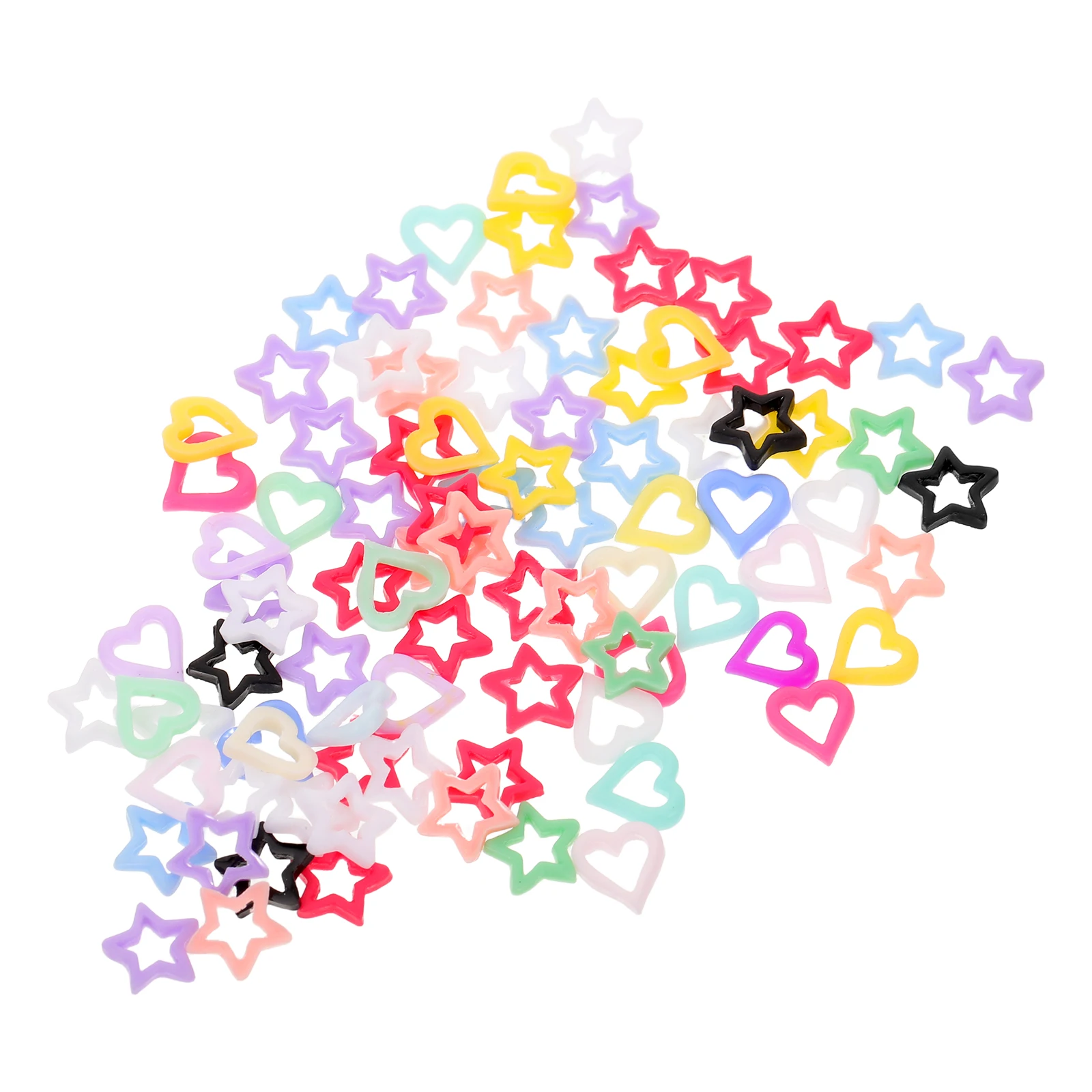 

150Pcs Colorful Resin 3D Nail Art Charms Heart Star Decorations for DIY Manicure Kawaii Cute Nail Gems Women