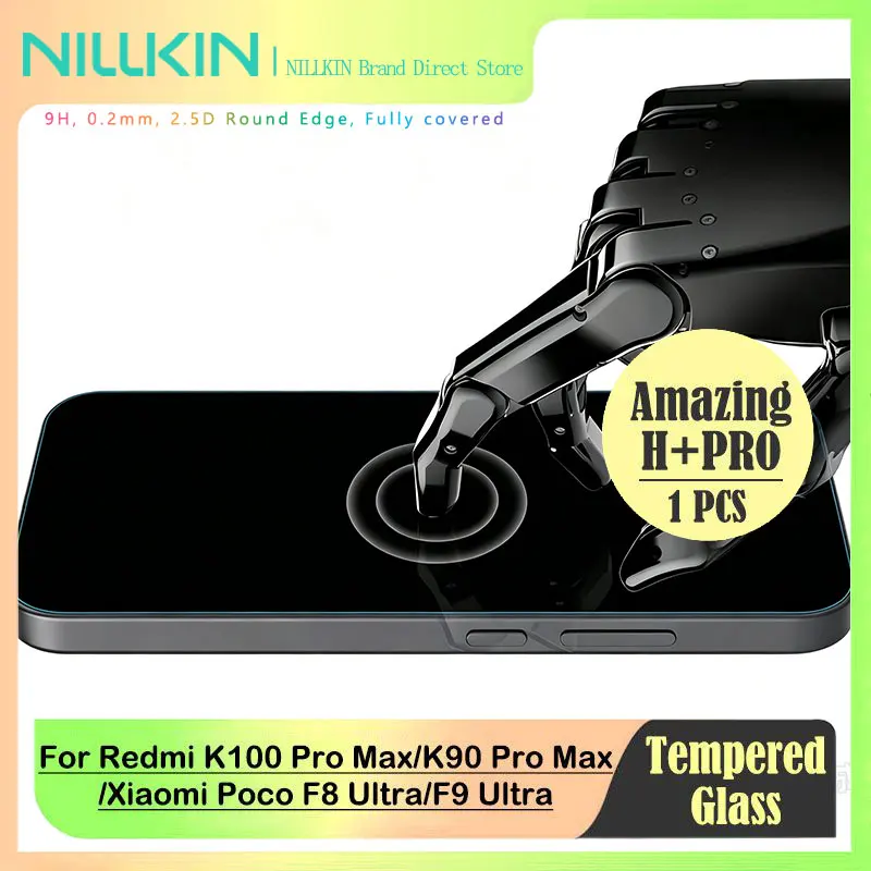 NILLKIN Screen Protector For Xiaomi Poco F8 Ultra/F9 Ultra/Redmi K100 Pro Max/K90 Pro Max, HD Anti-Fingerprint Tempered Glass
