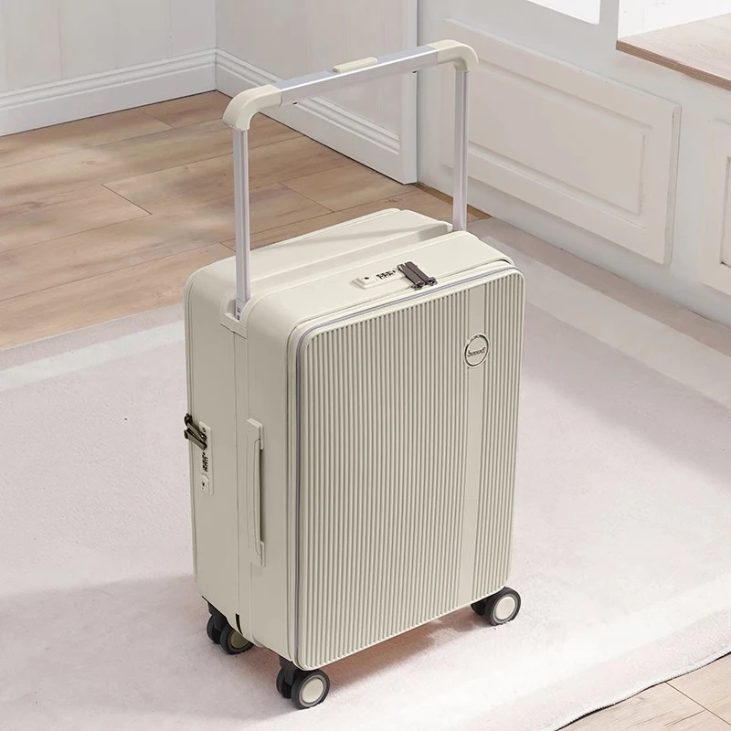 Wide Handle Trunk, Durable, Rigid Business Suitcase with Laptop Compartments and TSA Locks