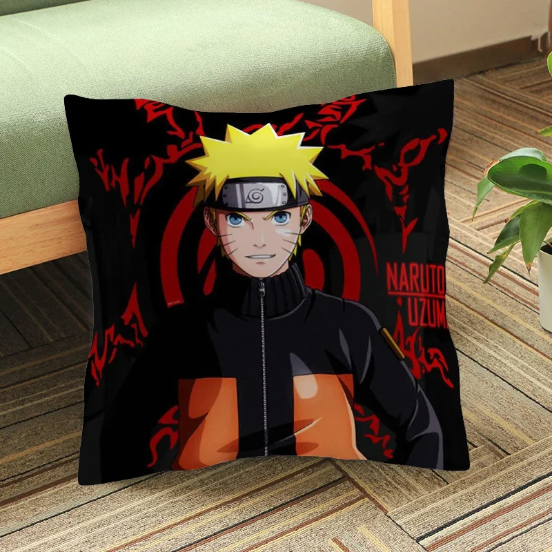 Uzumaki Naruto Plush Cushion Cover Pillowcase Decoration Cartoon Sasuke Pillowslip Cover Car Bed Room Decor Birthday Gift 2024