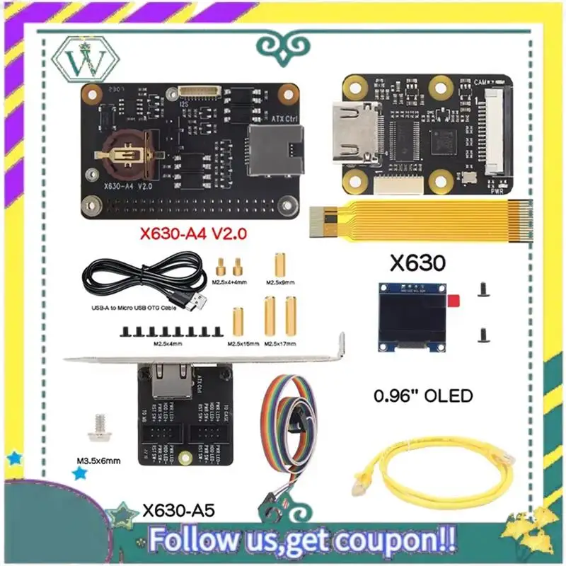

NEW Pikvm-A4 Kit KVM-A4 HAT Remote Control Overip Server KVM Over IP -Compatible To CSI For Raspberry Pi Zero 2W Only
