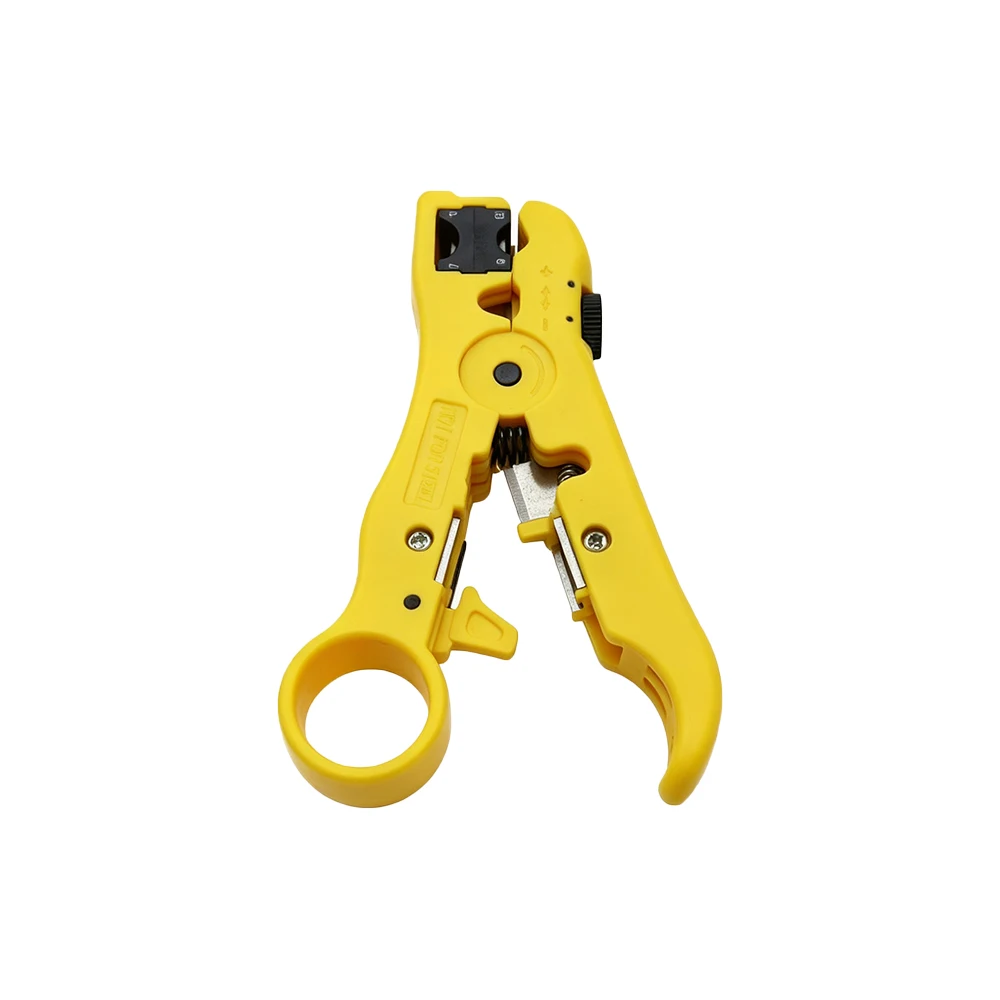 Multifunctional Cable Stripper Cutter Tool For CAT6/5E/5 Round Flat Ethernet Cable RG59/6/7/11 Coaxial Wire Stripping Cutting