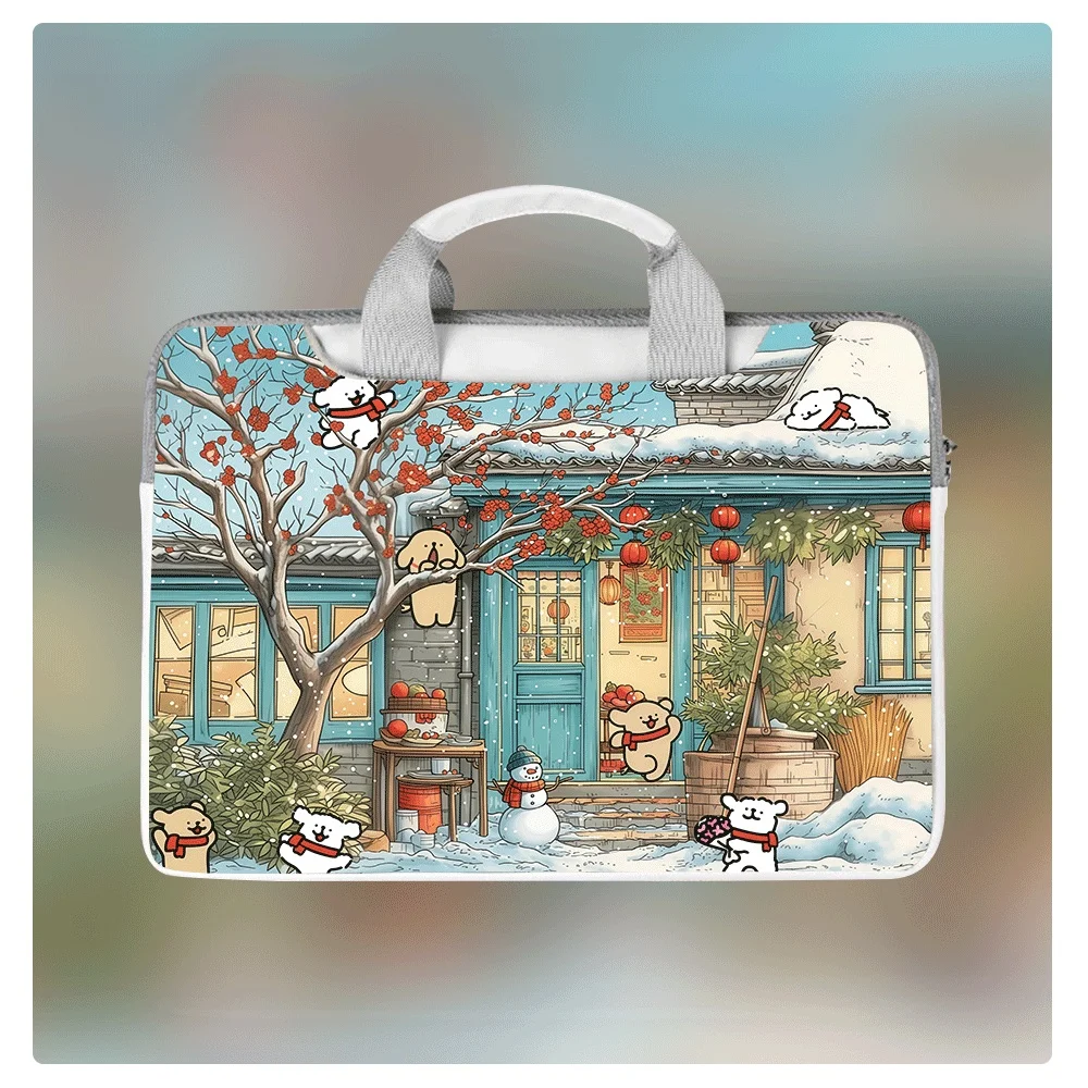 

Защитная пленка для ноутбука с изображением милой собачки, водонепроницаемая, 12, 13, 14, 16 дюймов, подходит для Apple, Dell, Huawei, сумка для хранения с большой вместимостью