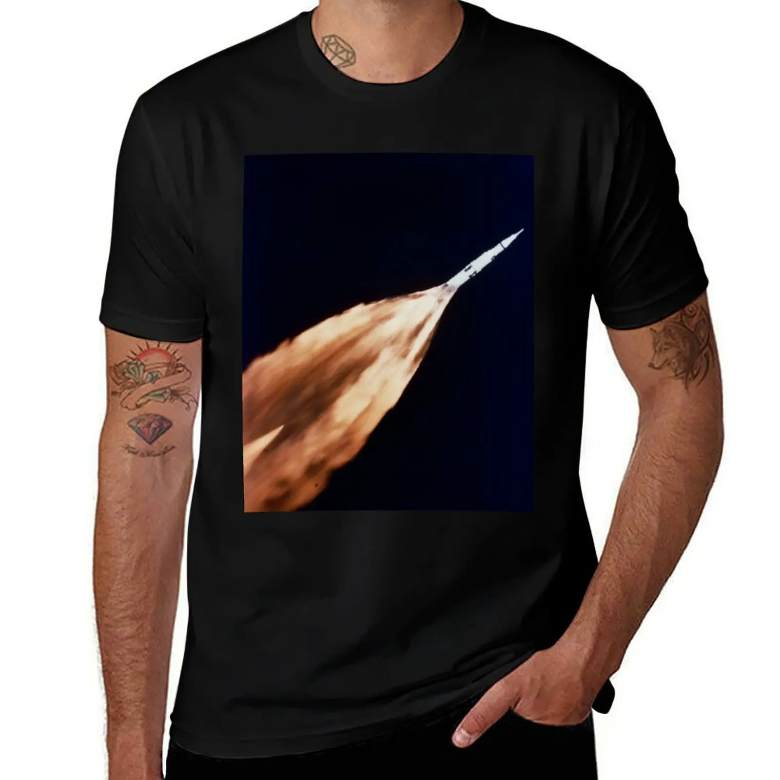 

Saturn V tracking camera T-Shirt customs design your own designer shirts quick-drying heavyweight t shirts for men