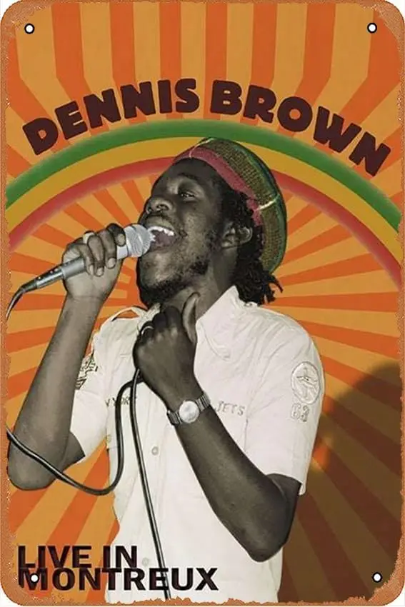 Dennis Brown: Live at Montreux Movie Poster Tin Sign Wall Art Sign Vintage Wall Decorations Metal Signs 8x12 Inch