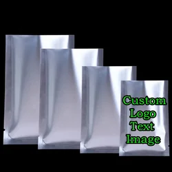 200PCS Matte Silver Open Top Aluminum Foil Bag DIY Logo Heat Sealing Matcha Tea Ground Coffee Snack Sugar Candy Storage Pouches