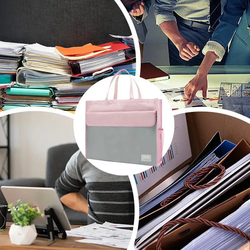 File Tote Bag Pouch A3 File Tote Bag With Handle Large Capacity Portable Document Storage Handbag For Documents Maps News