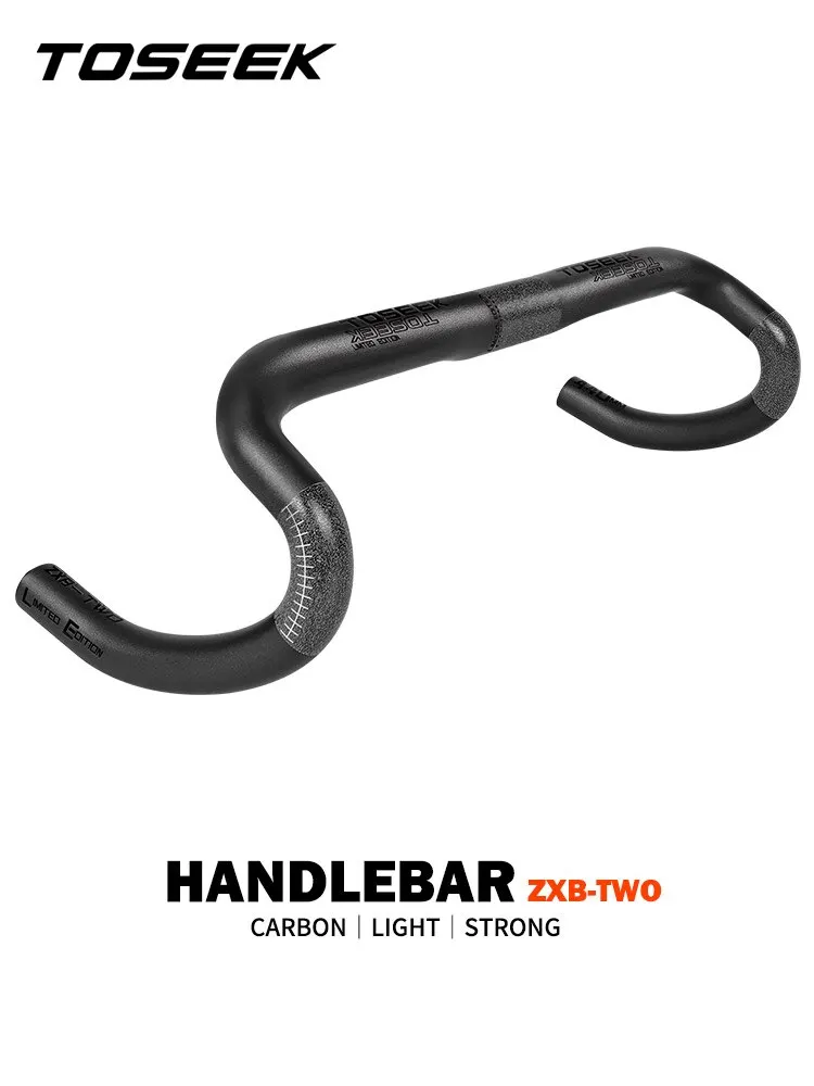 AliExpress TOSEEK Full Carbon Fiber Handlebar 380/400/420/440mm Bent Bar Black Matte Finish Road Bike Carbon Handlebar Bicycle Parts