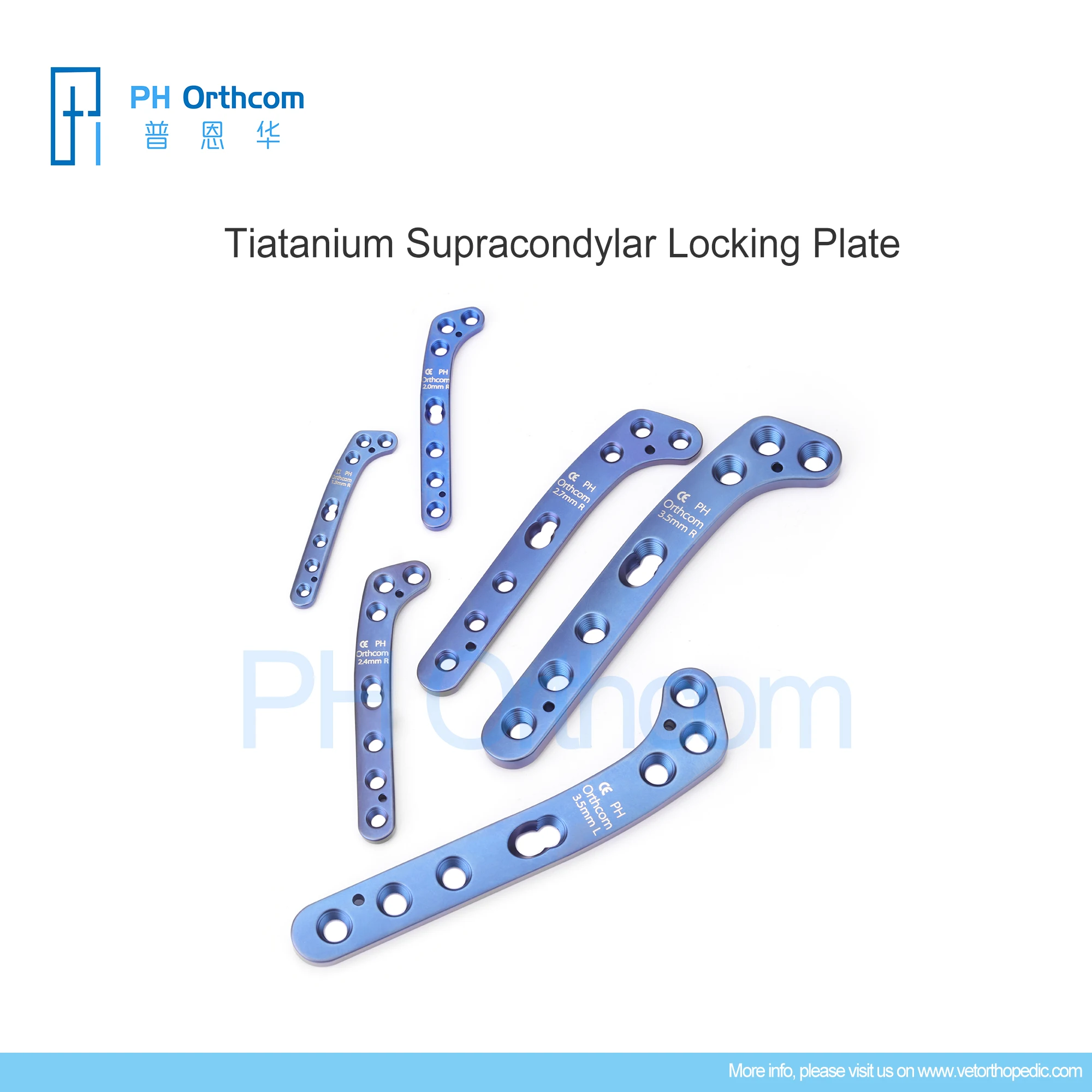 DFO PH Orthcom 3+4 Holes Titanium Supracondylar Locking Plate Left and Right Implant Veterinary Pets Orthopedic Surgical