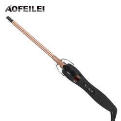 Aofeilei-Fer à friser professionnel, 9mm, ondulateur de cheveux, cône de fleur de formage, rouleau de baguette en céramique, salon de beauté, bigoudis