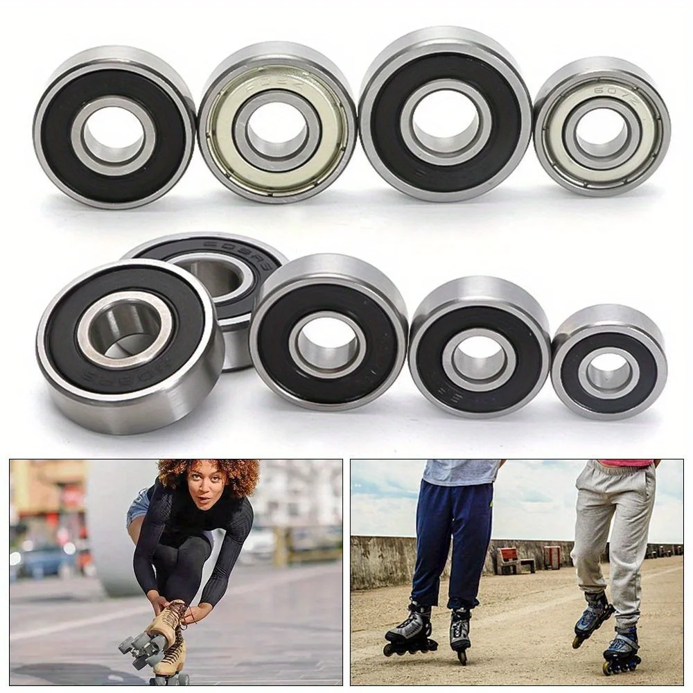 

10pcs High Precision Deep Groove Ball Bearings 6000ZZ 6001ZZ 6002ZZ Double Metal Construction for Skateboards, Motors & Drones