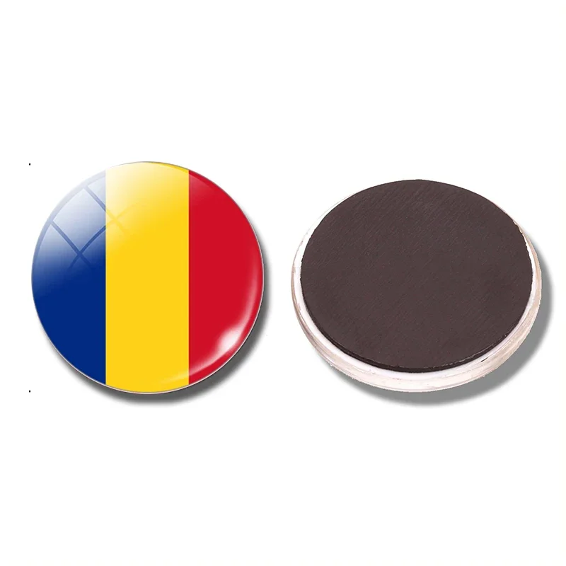 Romania Flag 30MM Glass Dome Fridge Magnet Southern Europe  Bucharest Brasov Spain Bulgaria Italy Vatican Refrigerator Stickers
