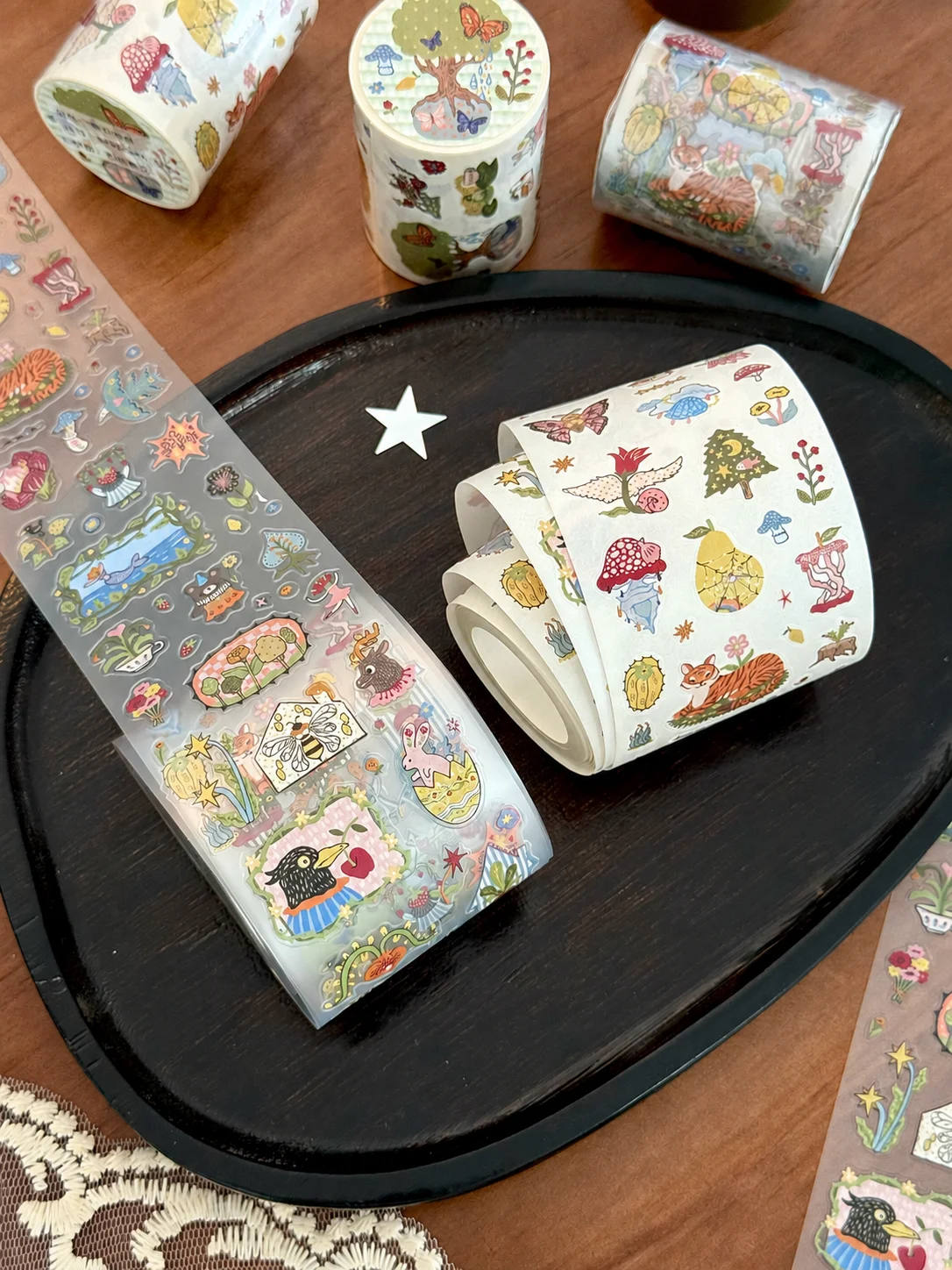Cute Japanese Fantasy Forest Die Cut Dispensing Sticker DIY Deco Card Journal Scrapbooking Photo Card Phone Case Collage Supply view 5