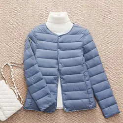 2024 New Arrivlas Woemn Winter Warm White Duck Down Liner Puffer Jackets Female Korean Slim Fit O-neck Variable V-neck Down Coat