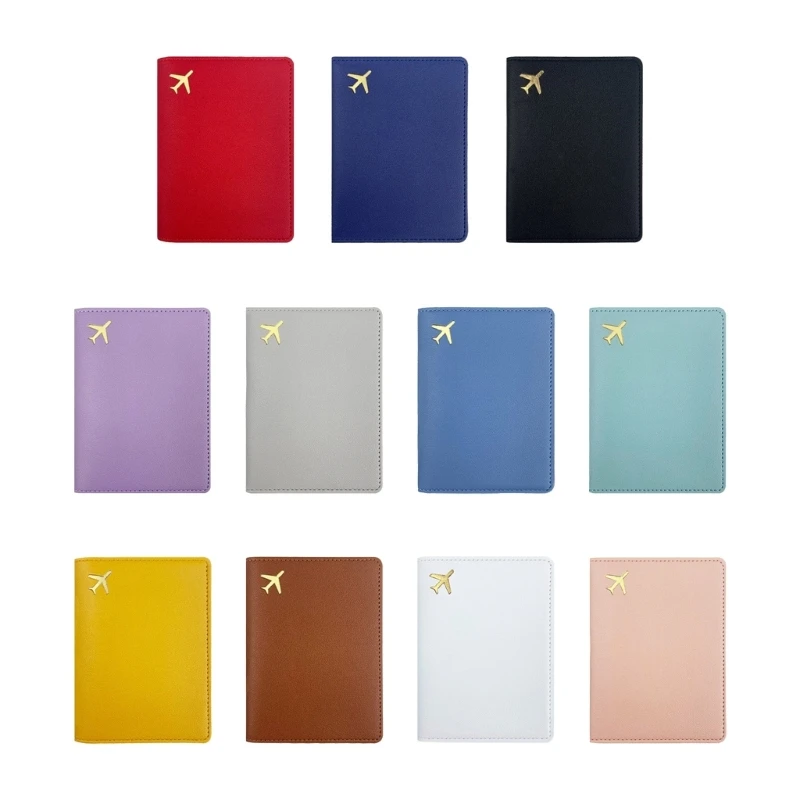 

Simple Plane PU Passport Cover for Men and Women Card Holder Wedding Gift F3MD