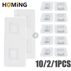 10/2/1PC Double-sided Adhesive Wall Hook Home Accessories Multi-purpose Transparent Kitchen Bathroom Self-adhesive Storage Hook