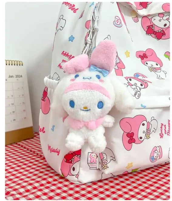 Mochila impermeable con estampado de My Melody para mujer, bolsa escolar versátil de Anime de dibujos animados, a la moda