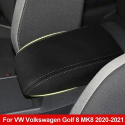 Car Armrest Box Center Console Lid Armrest Cover Car Accessories PU Leather Cover for VW Volkswagen Golf 8 MK8 2020 2021