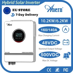 Aernn MPPT 하이브리드 태양광 인버터, 듀얼 PV 입력, 태양광 충전 컨트롤러, 내장 MPPT, 160A, 220VAC, 10.2KW, 6.2KW, 48V