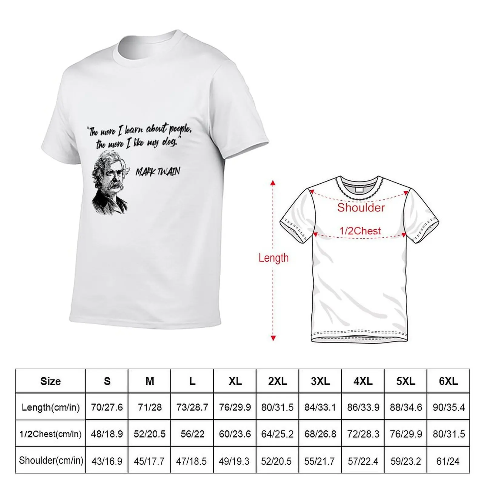 Mark Twain - The more I learn about people, the more I like my dog. T-Shirt