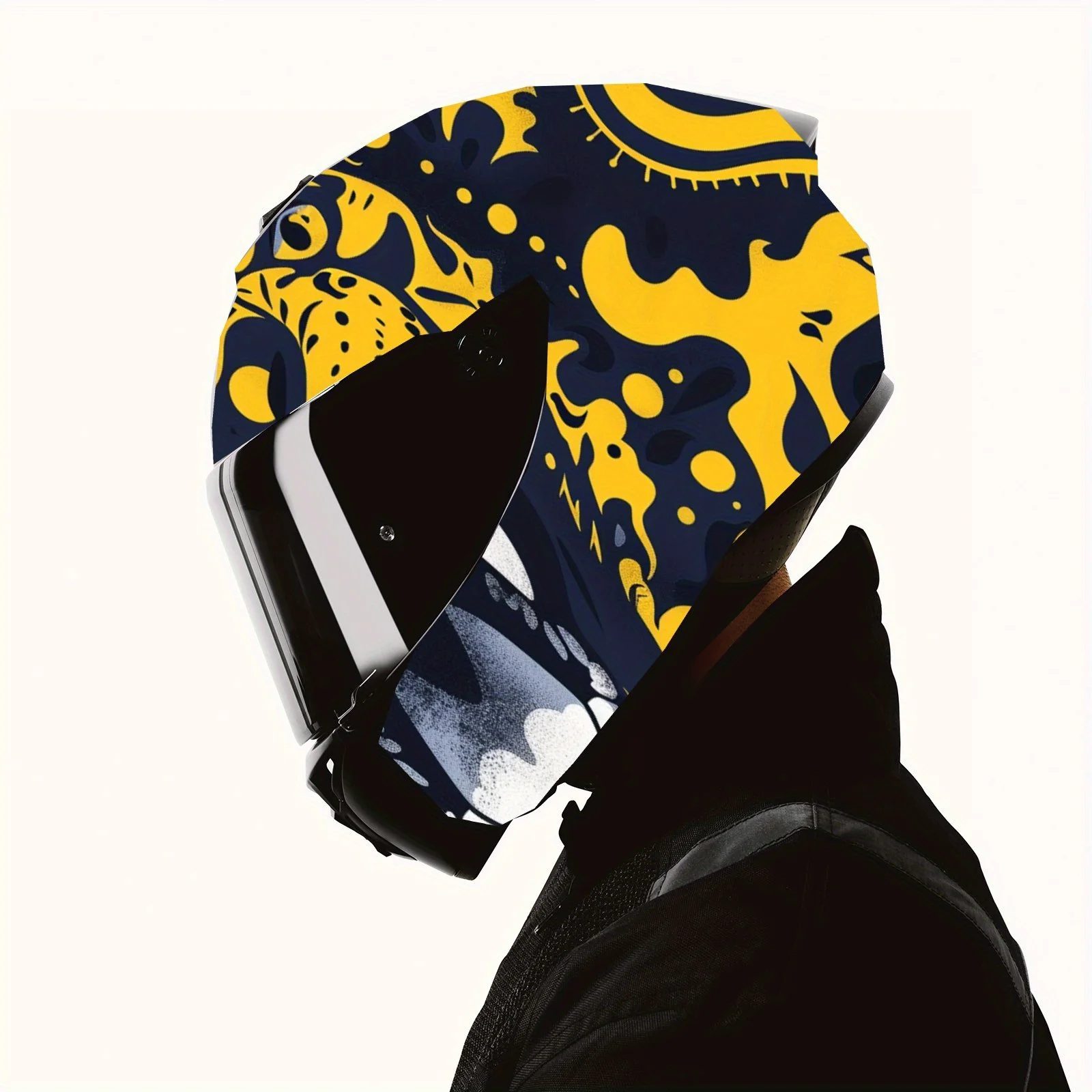 Autocollant d'enveloppe de casque complet imprimé artistique panthère vif, autocollant graphique de course pour casque de moto, autocollant décoratif en vinyle pour casque