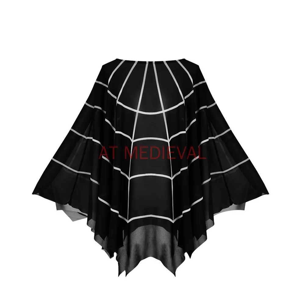 Disfraces de Halloween para Mujer, Poncho con Diseño de Telaraña, Capa para Fiesta Rave, Blusa para Cosplay