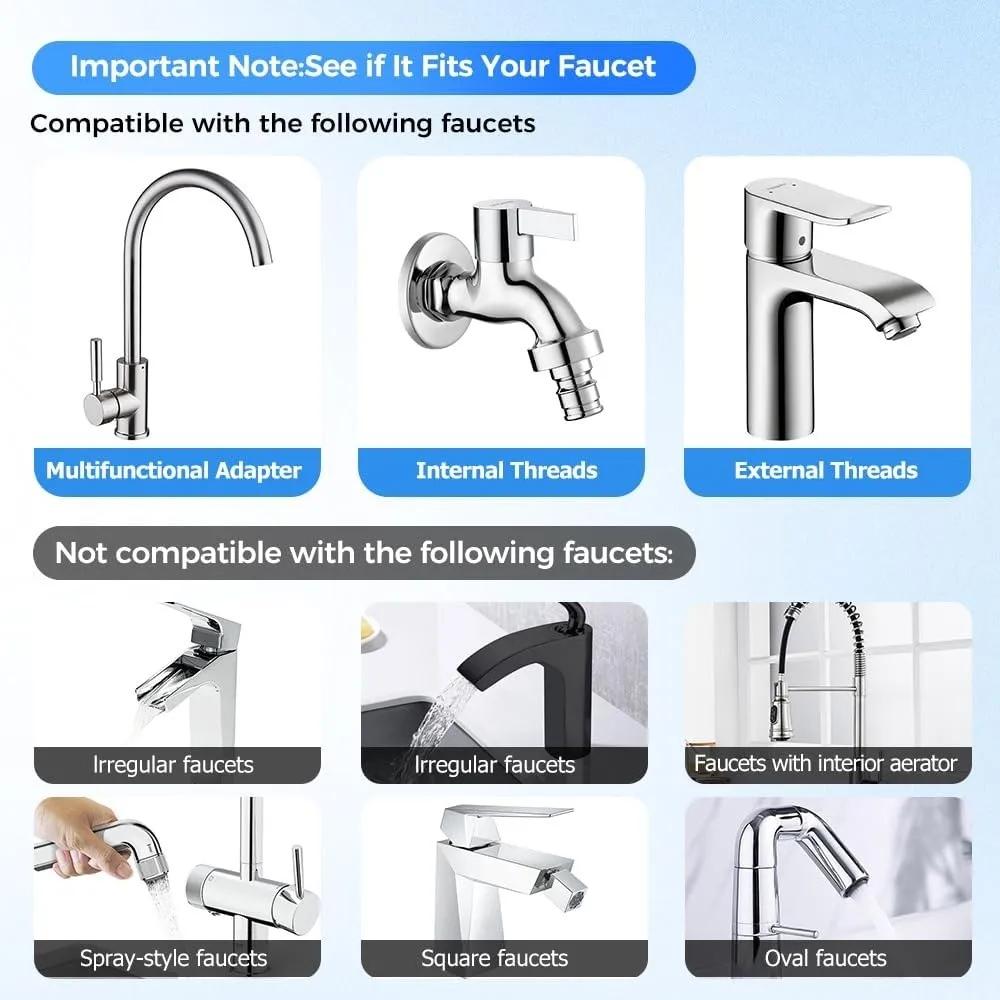 1080° Rotatable Faucet Extender Sprayer Head Stainless Steel 2 Mode Faucet Spray Head Filter Adjustable Splash Proof