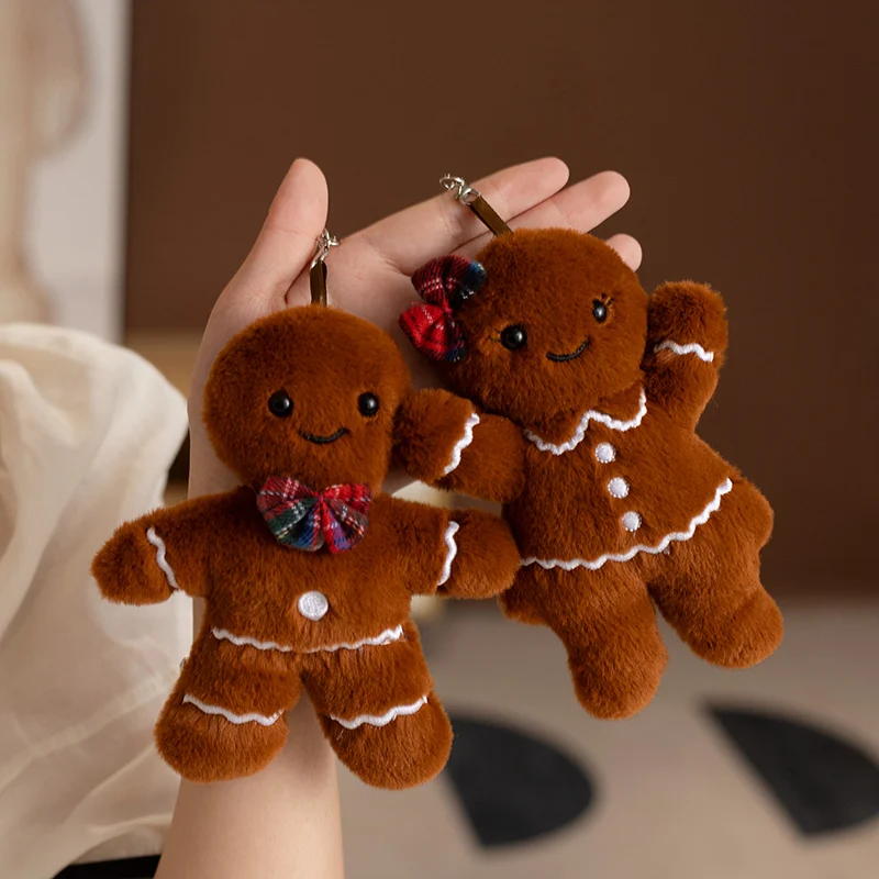 Kawaii hombre de jengibre de felpa sabor Chocolate muñeca colgante decoraciones navideñas juguete almohada cojín regalo suave para niños