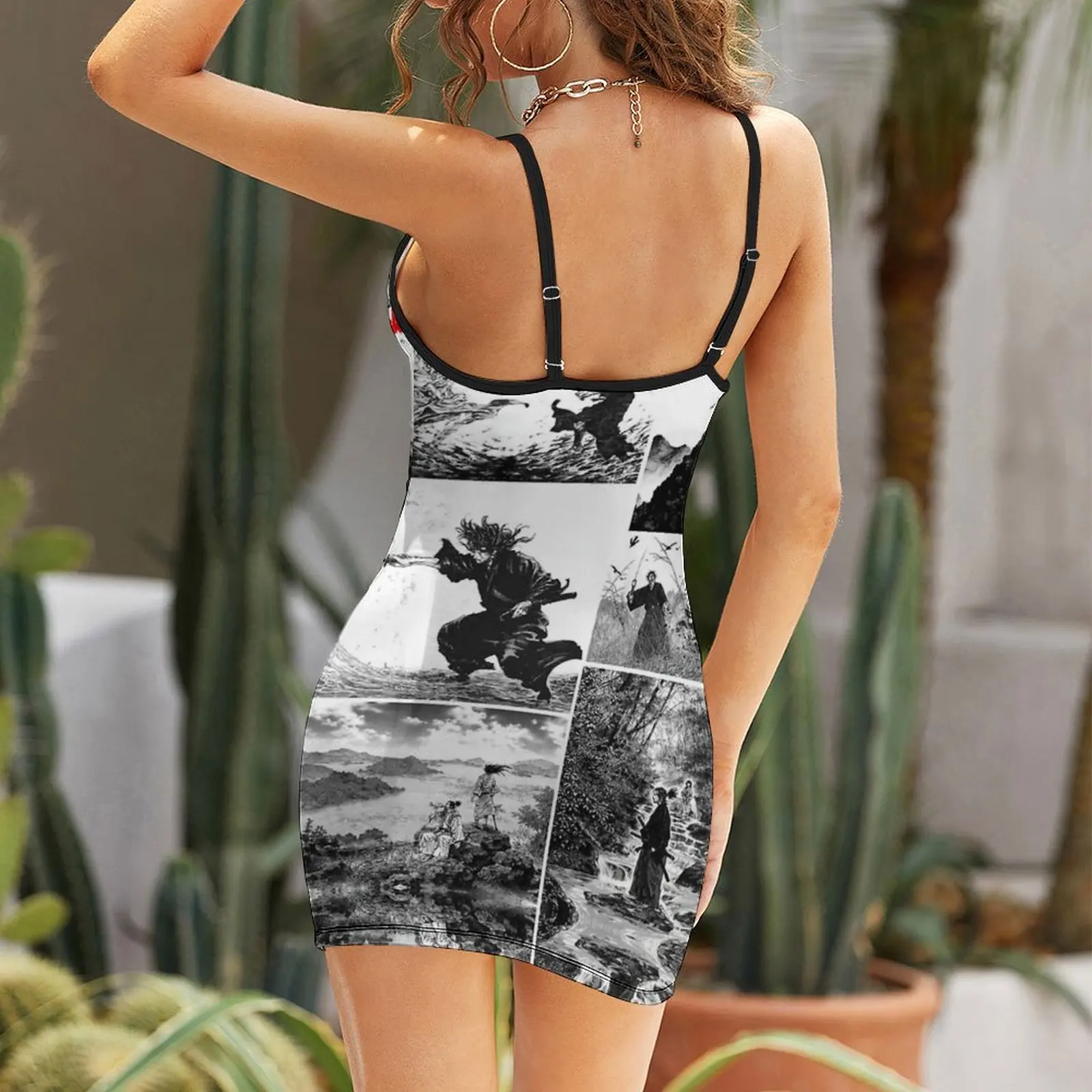 Exotic Vagabond Manga For Sale Novelty Women's Sling Dress Woman's Clothing Humor Graphic  Vacations Dresses image 2