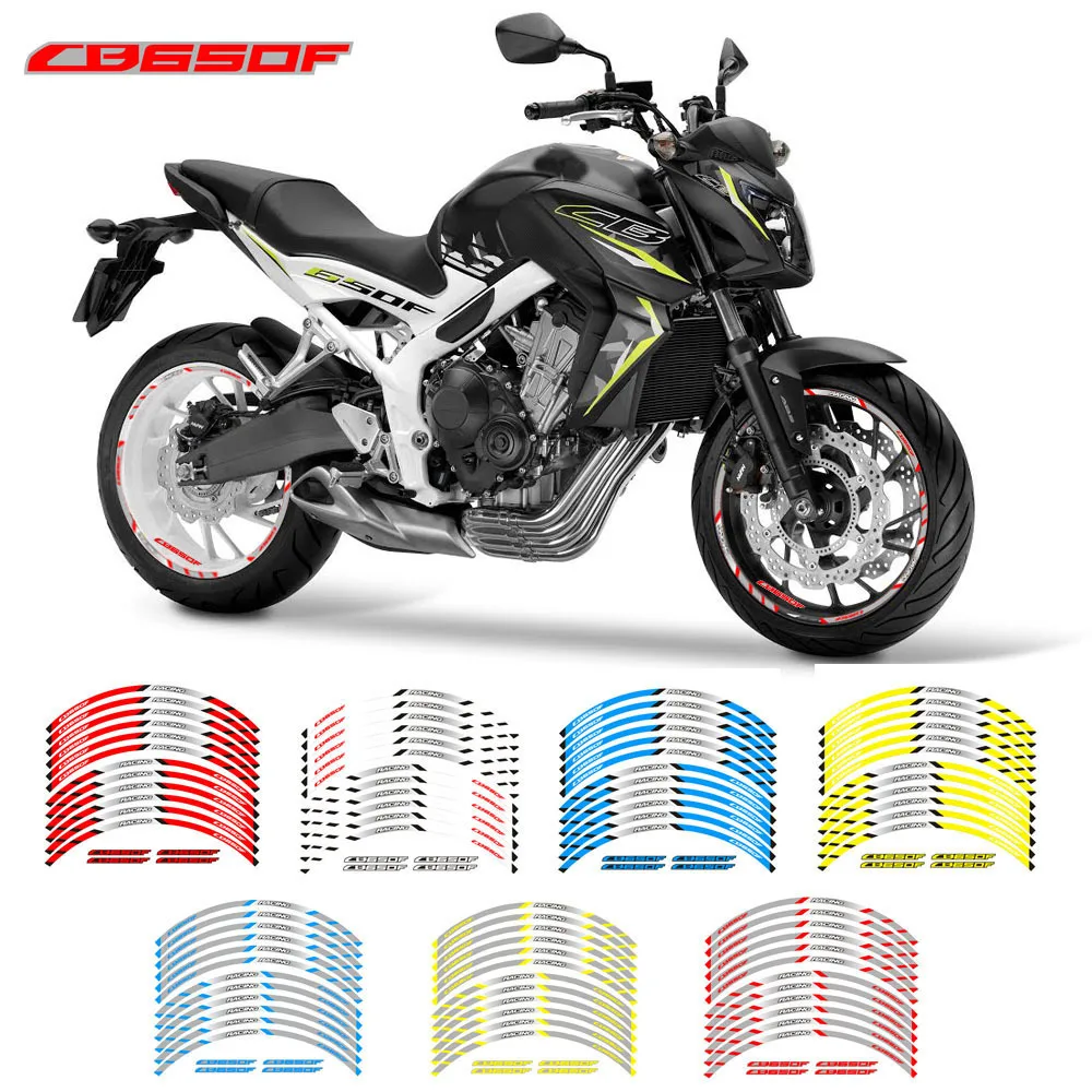 For HONDA CB650F Motorcycle Accessories Sticker Wheels Reflective Stripe Tape Rim Tire Decorative Decals Set