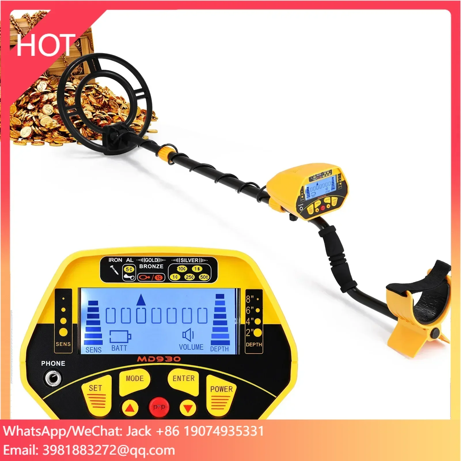 

Металлоискатель с поисковой катушкой 10,5 дюймов, глубина обнаружения 20 см, водонепроницаемость IP68, с наушниками для поиска золотых монет и кладов