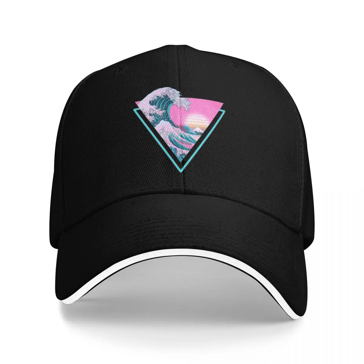 

Vaporwave Aesthetic Great Wave Retro Triangle Baseball Cap Sun Hat For Children New In The Hat Vintage Women's Golf Wear Men's