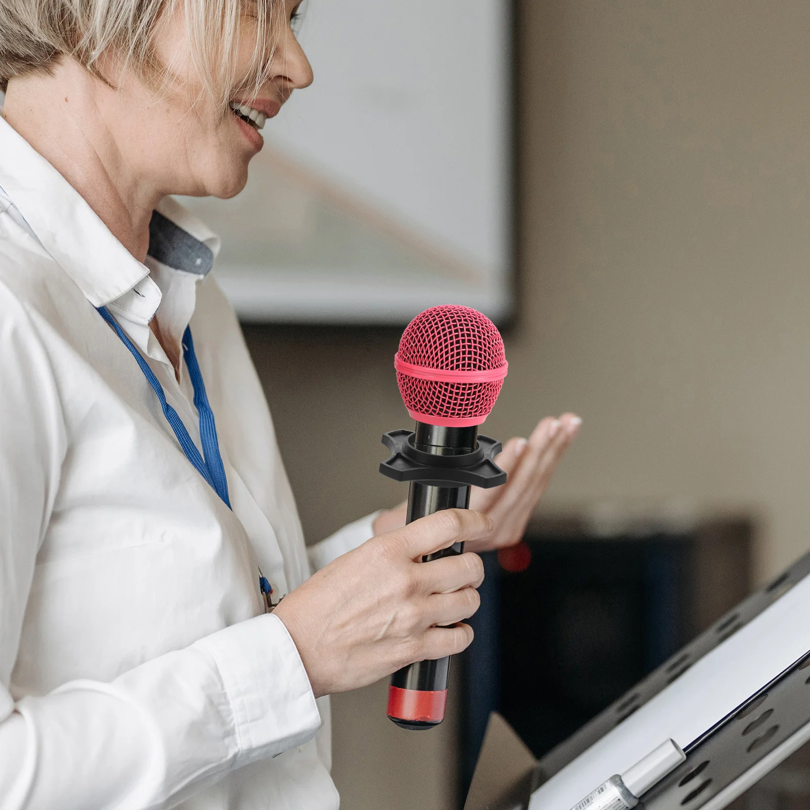 

5Pcs Microphone Anti Easy Install Handheld Mic Ring Replacement Anti Slip Rubber Microphone Accessories for Stage Ktv